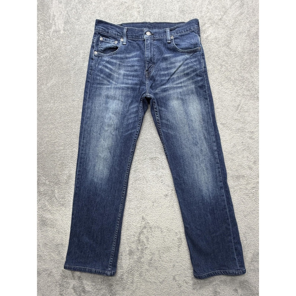 Levis 569 Jeans Mens Medium‎ Wash Blue Denim Relaxed Straight Measured 32x29